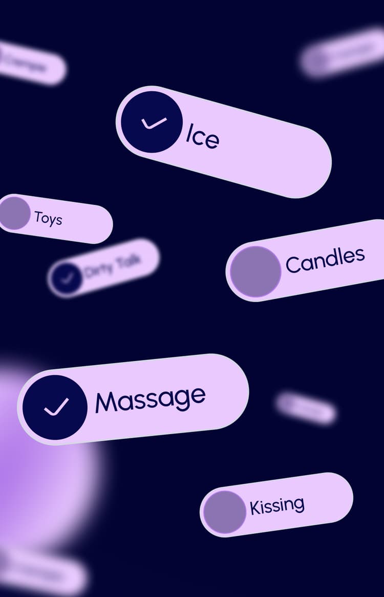 Preference chips being selected in the Intimately app