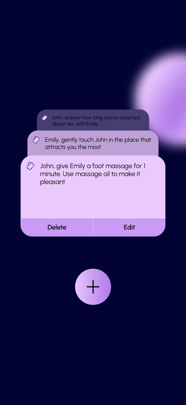 A wishlist of desire cards in the app